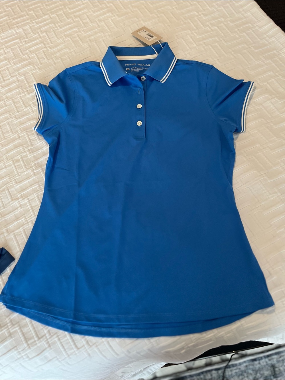 Peter Millar Royal Blue Polo Shirt Jacket with White Trim